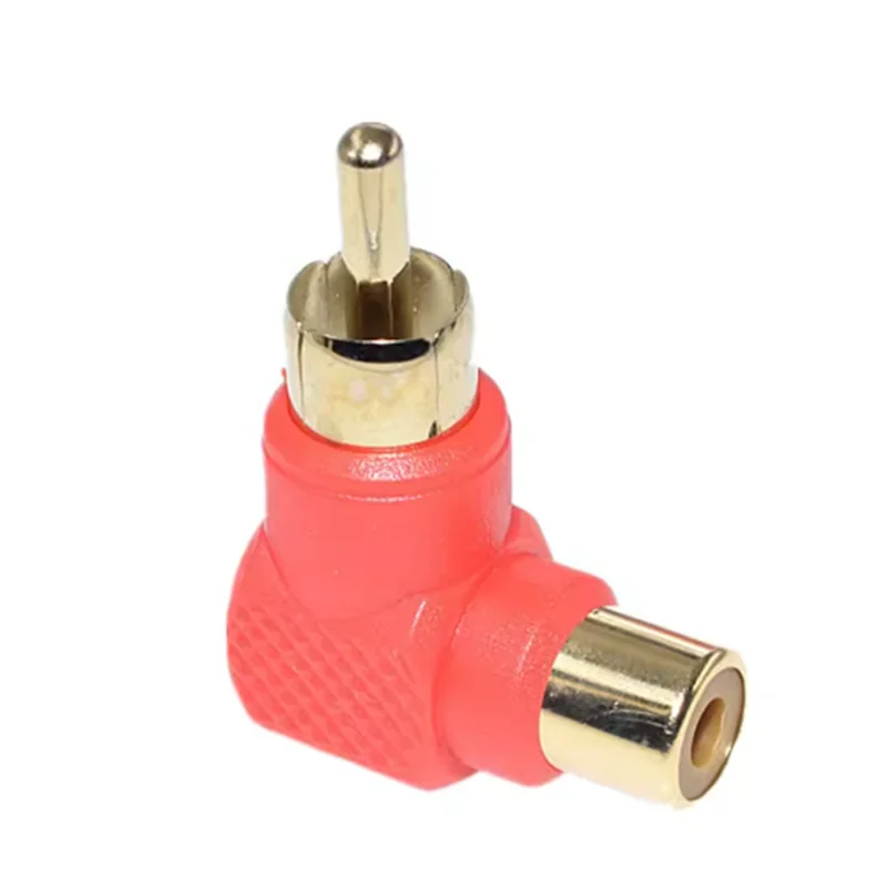 2Pcs 90 Degree RCA Right Angle Connector Plug Adapters Male To Female M/F 90 Degree Elbow Audio Adapter