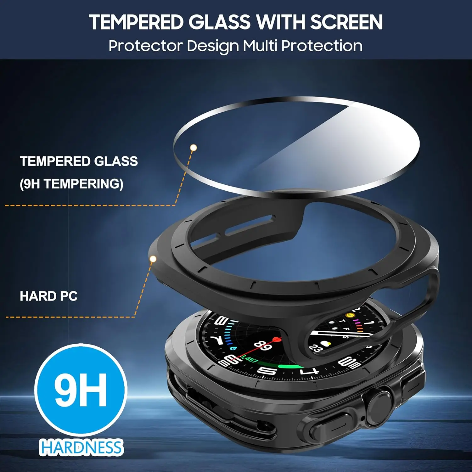 30 قطعة غطاء حماية للكمبيوتر الشخصي لساعة سامسونج جالاكسي 7 الترا 47 ملم SmartWatch غطاء كامل من الزجاج المقسى واقي للشاشة