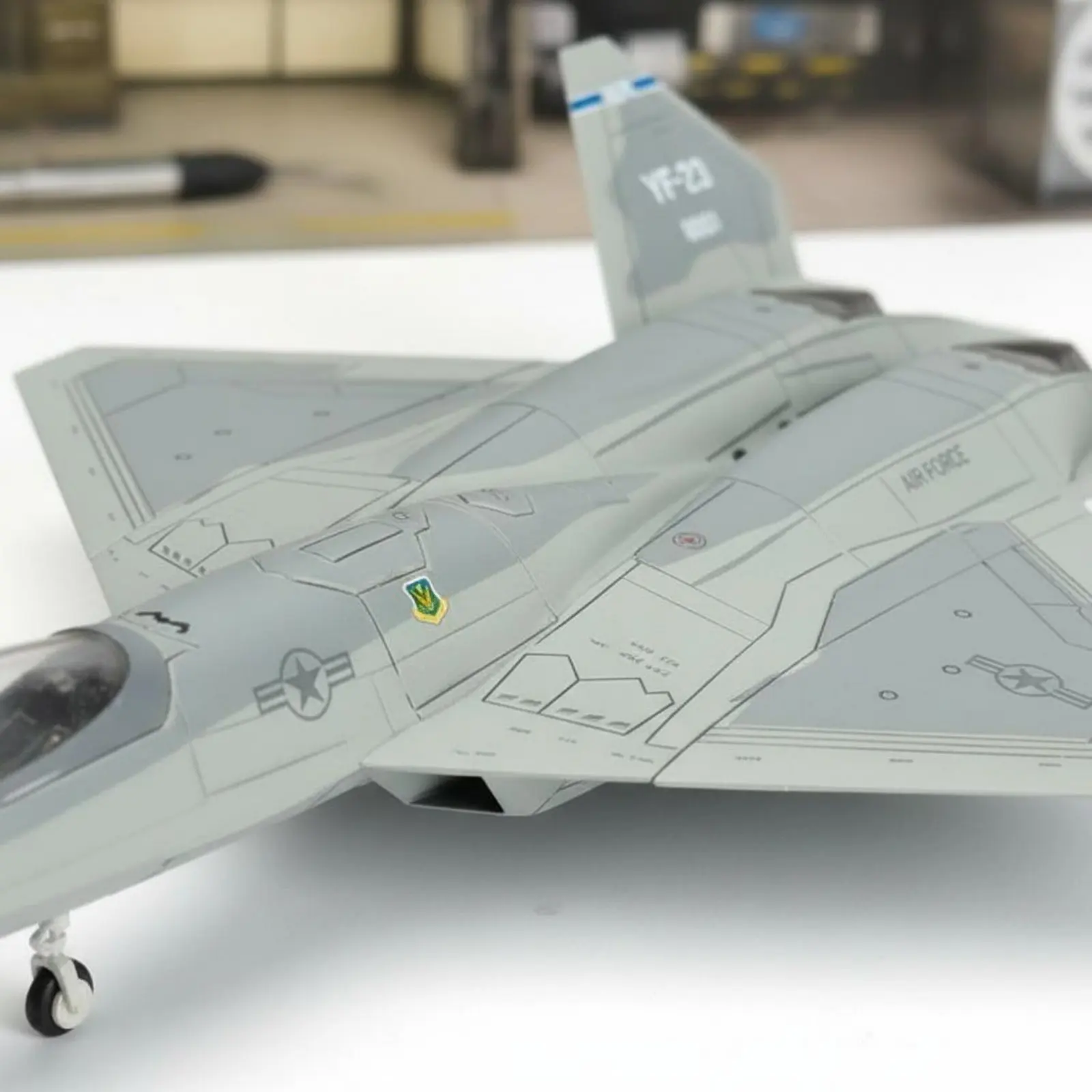

YF-23 Model Plane Glueno-Glue Stealth Fighter Model 1/72 Fighter Kit Pre-Painted Easy Assembly for Boys, Desk Display, Playtime