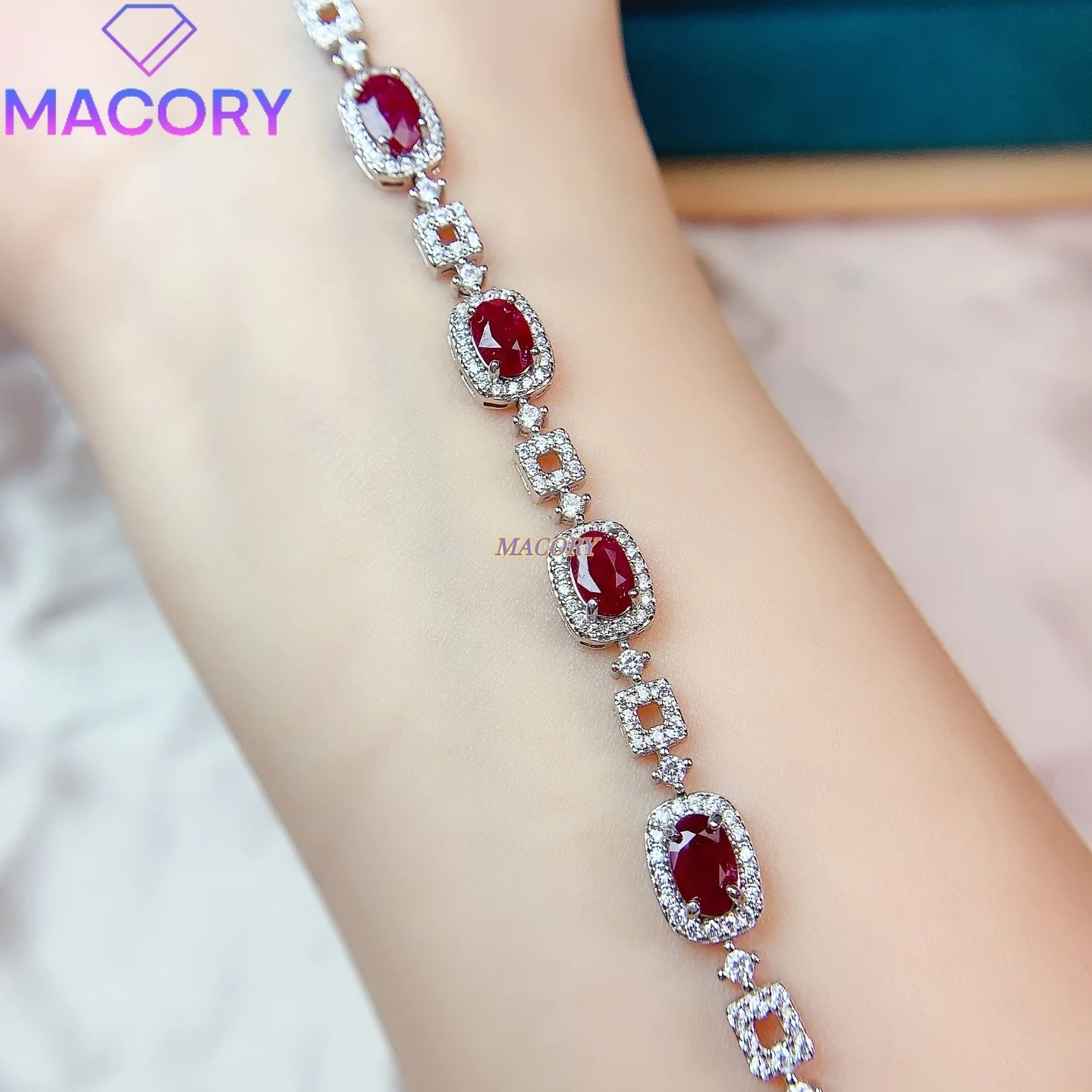 سوار روبي طبيعي جديد للنساء، كلاسيكي من الفضة الإسترليني عيار 925، جودة عالية، يظهر الأناقة، هدية مهرجان عصرية.