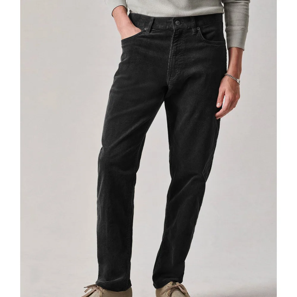 Mens Corduroy Dress Pants Solid Color Flat Front Tapered Trousers Slim Fit Fashion Comfortable Breathable Men Casual Office Pant