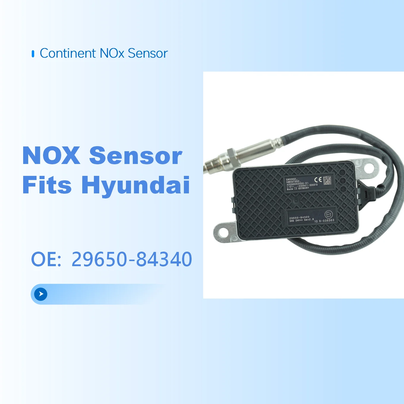 NOx Sensor for Hyundai Truck 24V NEW Nitrogen Oxygen Sensor OE 2965084340 5WK97304 5WK9 7304 29650-84340 29650 84340