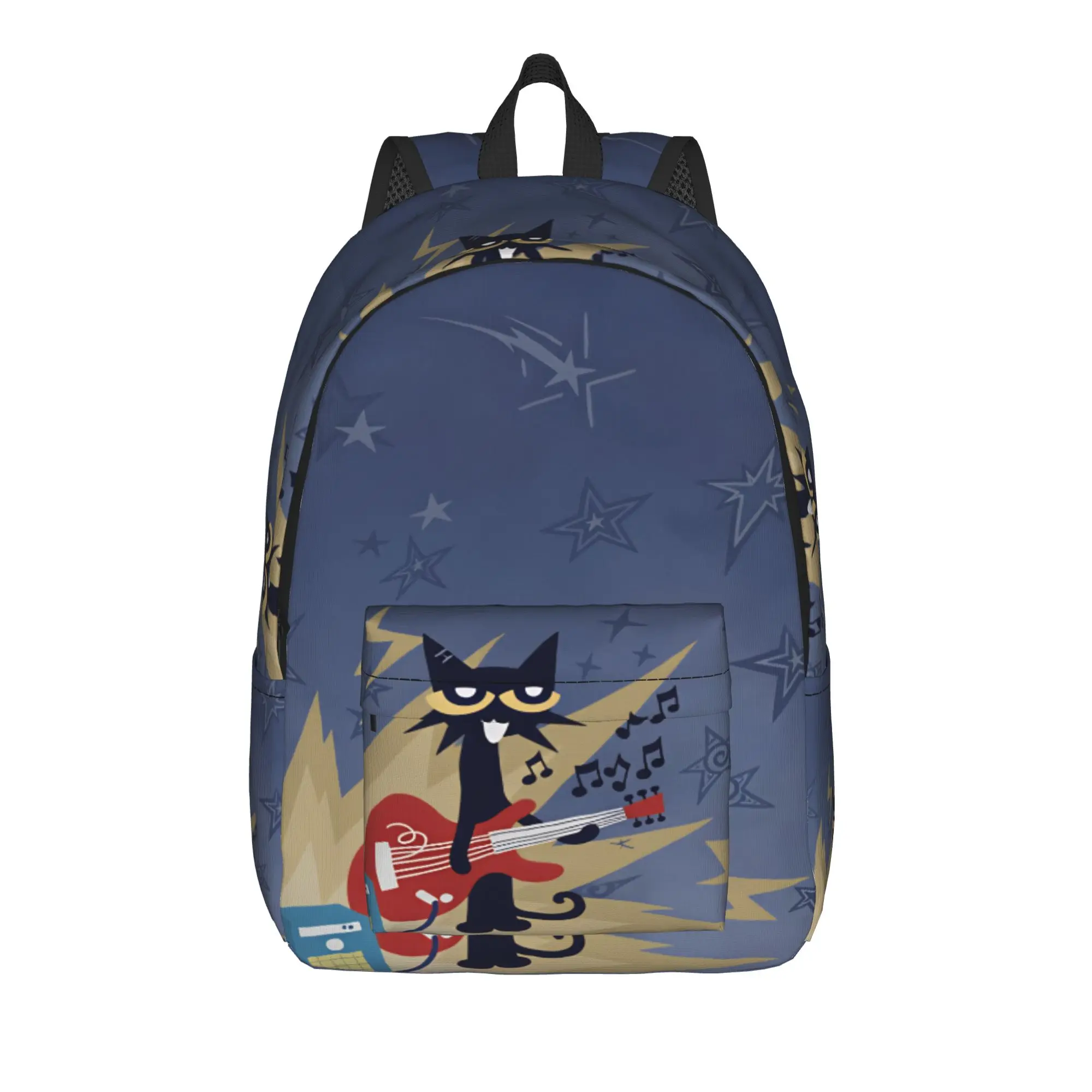 Pete The Cat Stars Comic Backpack  Kawaii Backpacks Women Sport Pattern School Bags Colorful Rucksack