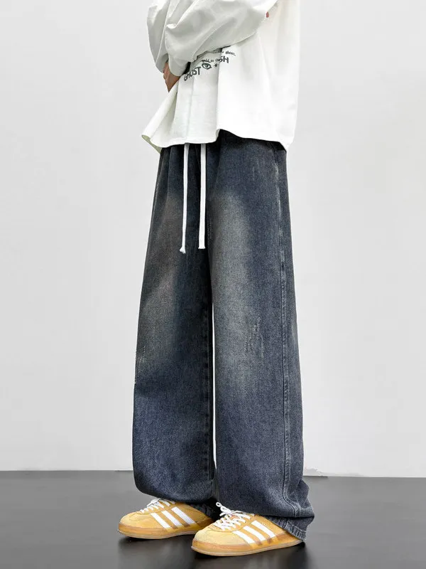 

Retro Men's Jeans Loose Straight Leg Wide Leg Pants Spring Autumn New Sle American Waed Casual Long Trousers