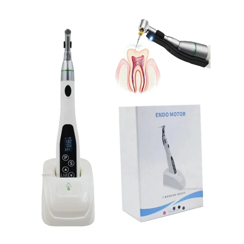 

dent al Wireless Endo Motor Smart 6 Working Mode with LED Lamp 16:1 Standard Contra Angle Endodontic Instrument