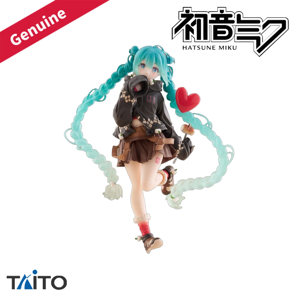 オリジナル本物のタイトー塗装済み初音ミクファッションシリーズピアプロキャラクター初音ミク屋外-h-180mm-フィギュア装飾