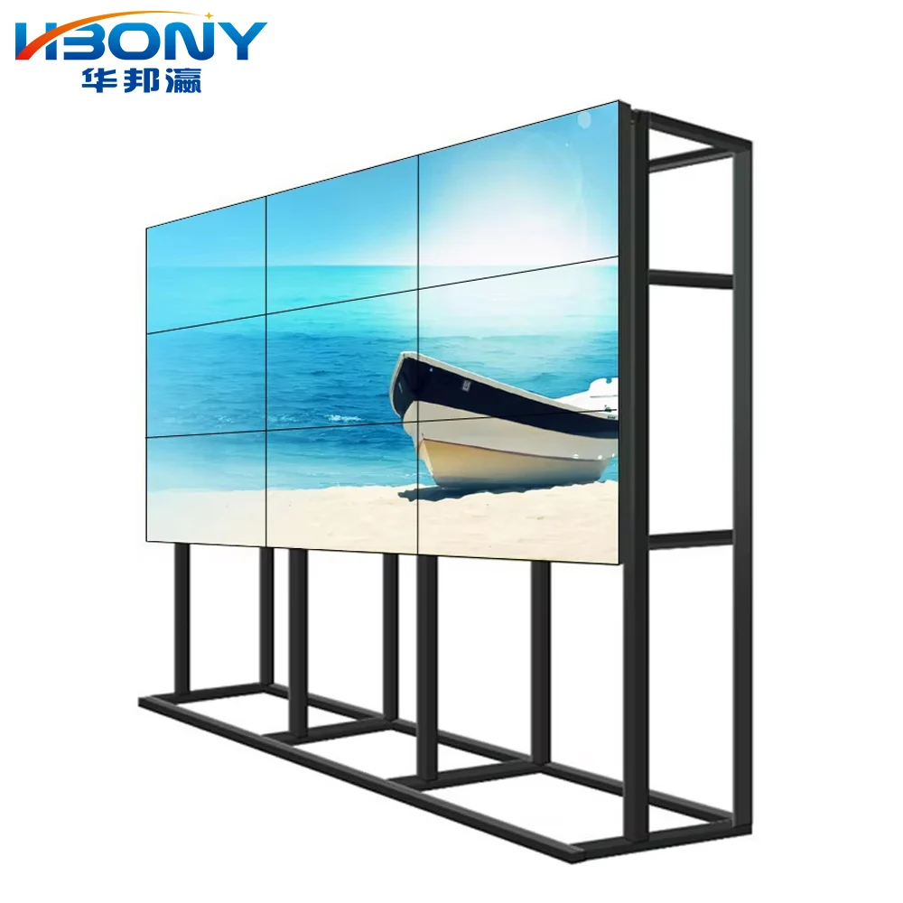 

With HBONY BOE 4K LCD Panel 55 65inch LCD Display Video TV Wall Monitor 3x3 Processor Video Wall Controller Advertising Video W