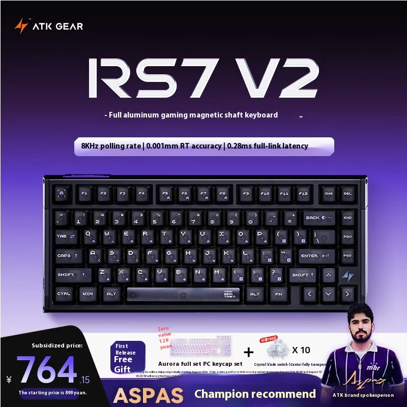 ATK RS7V2 Magnetic Switch Gaming Keyboard 75% Layout Switch Support RT0.001mm DKS SOCD TGL RGB Blazing Wind Gen3 Ultra Version
