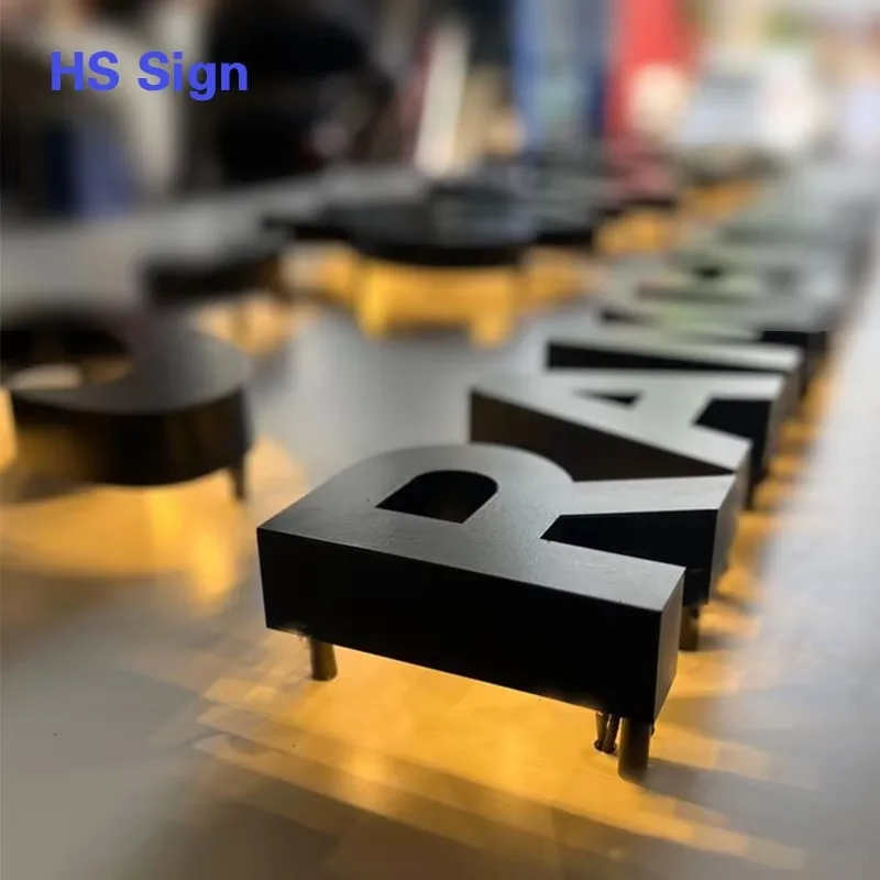 

3D Back Light LED Acrylic Signage Letters Stainless Steel Outdoor Commercial Building & Business Sign for Shops