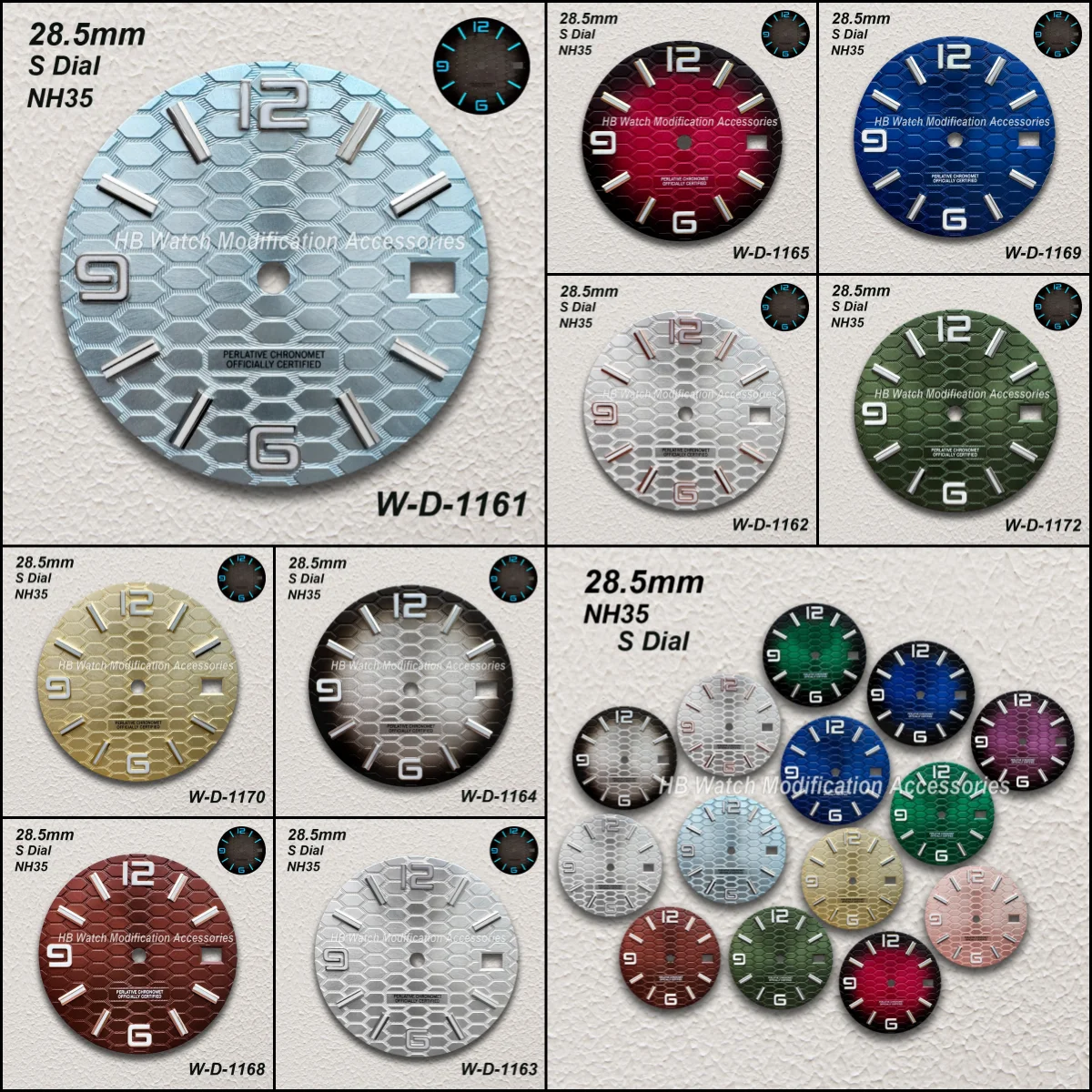 

28.5mm S Logo Diving Dial Fit NH35/NH36/4R/7S Japan Movement Ice Blue Luminous High-Quality Watch Modification Accessories