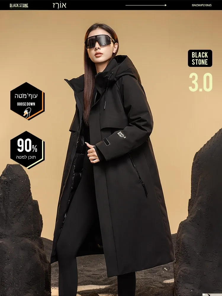 

Bla Obsidian Goose down Jaet Long Street Sle Hip Hop Thiened Women's Coat Snow Flng New Spring 2024 Winter Collection