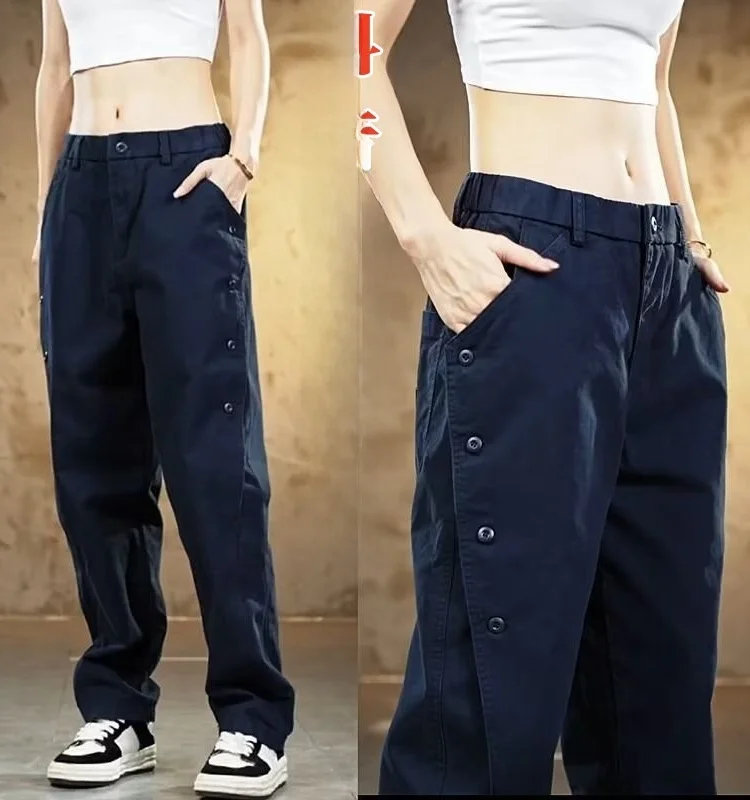 

Trendy Men's Casual Long Pants American Workwear Loose Straight Leg Wear Resistant Durable Youthful Sle Winter Thiened