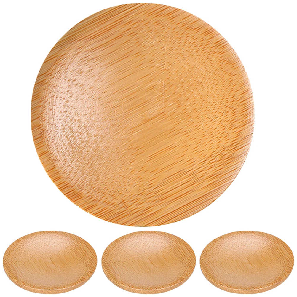

4pcs Bamboo Coasters Round Cup Mat Non Skid Heat Insulation Table Mug Pad Safe Home Office Use Dining Room Decor