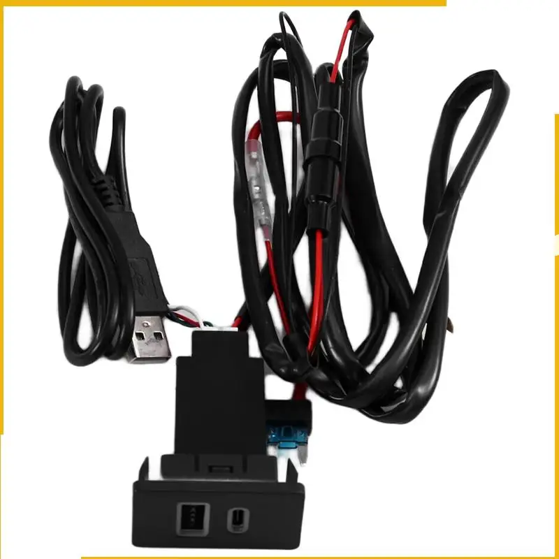 

A93P Car Charger USB TYPE-C Charger Fast Charging Socket Input Adapter Audio Radio U-Disk Flash Socket For Toyota Corolla