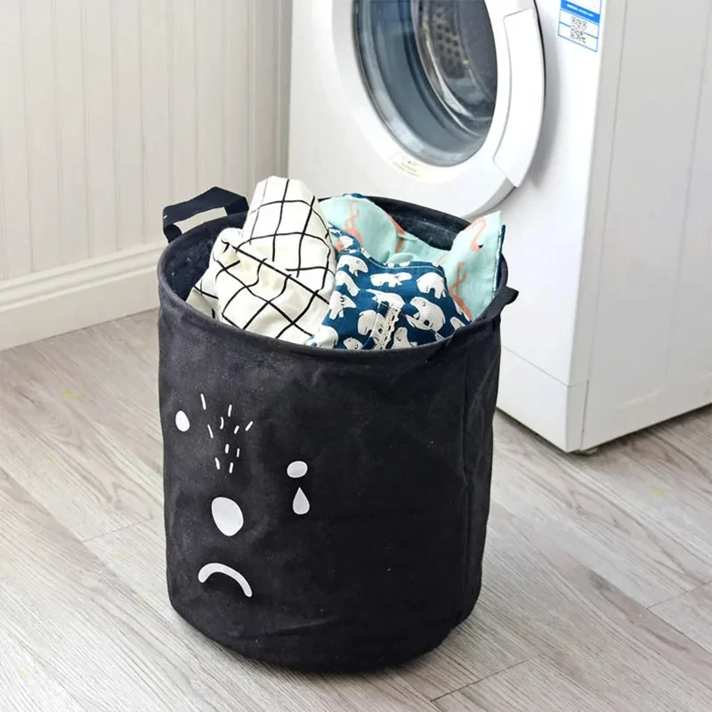 Cotton Waterproof Linen Dirty Laundry Basket For Home Foldable Organizer Bucket Clothing Children Toy Large Capacity Storage images - 6