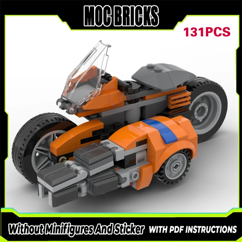 

Speed Racing Car Model MOC Building Bricks Orange Heavy Motorcycle Modular Technology Gifts Holiday Assemble Children Toys Suit