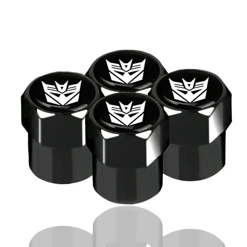 4Pcs Car Tire Valve Stem caps Transformers Emblem Car Wheel Tires Valves Tyre Stem Air Caps Airtight Cover Motorcycle Accessoire