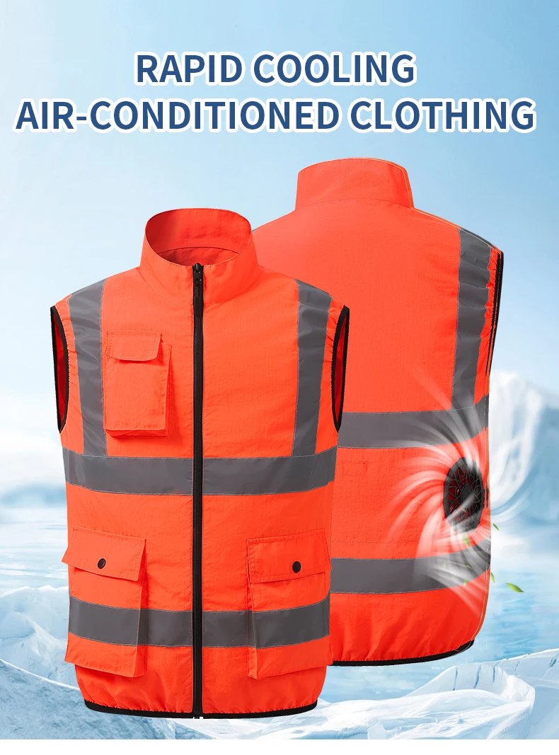 Summer Air-Conditioning Workwear with Fan Cooling, Outdoor Temperature-Reducing Breathable Vest (Excluding Power Bank)