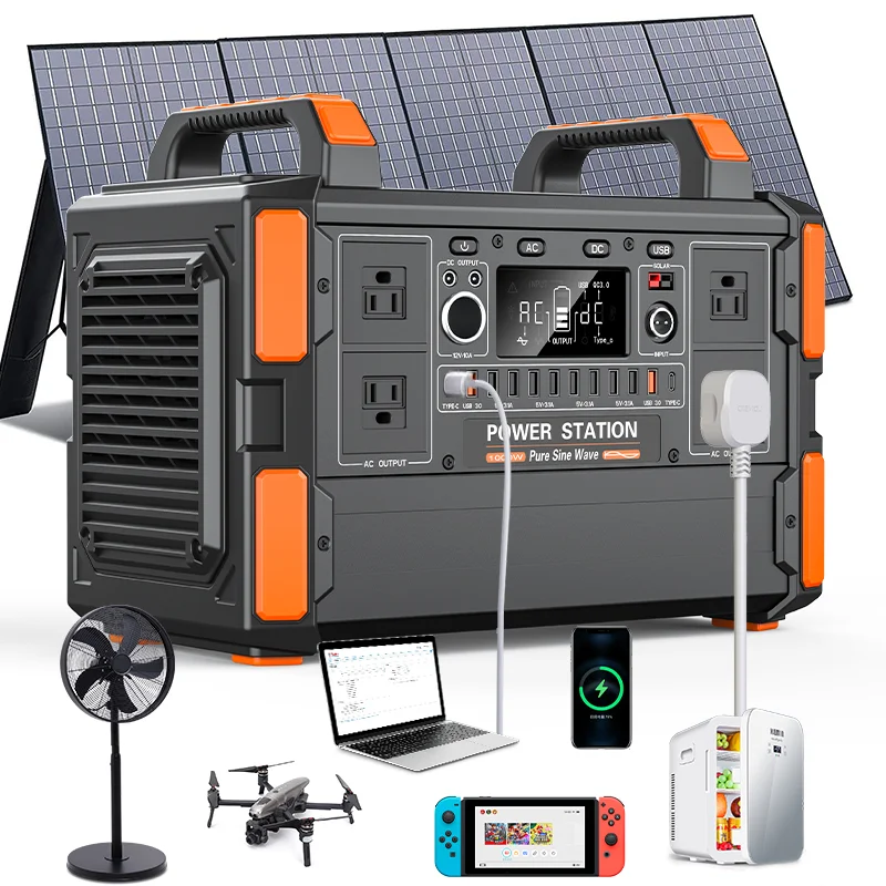 

Outdoor Portable Power Station Generator with Solar Energy