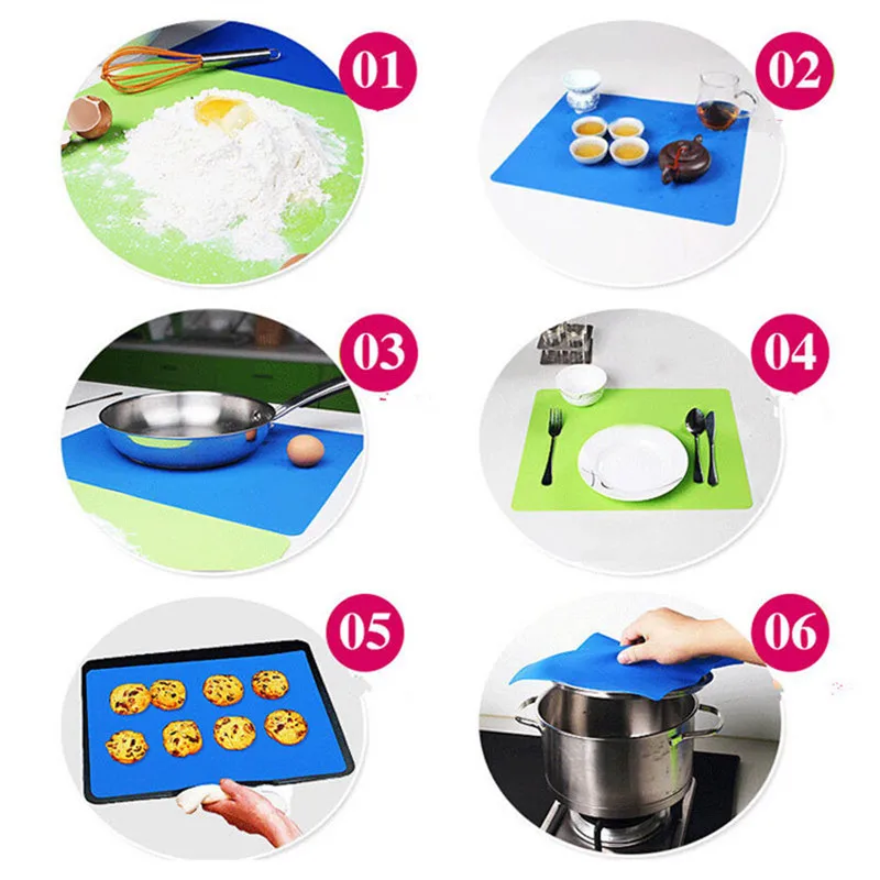 40x30cm Silicone Baking Mat Heat Resistant Oven Liner Dough Maker Pastry Kneading Rolling Pad Kitchen Accessory