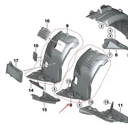 A Pair 51717172499 51717172500 Front Left Right Fender LowerLiner Wheel Arch Mudguard For BMW E90 316d 320d  325 i xDrive E91