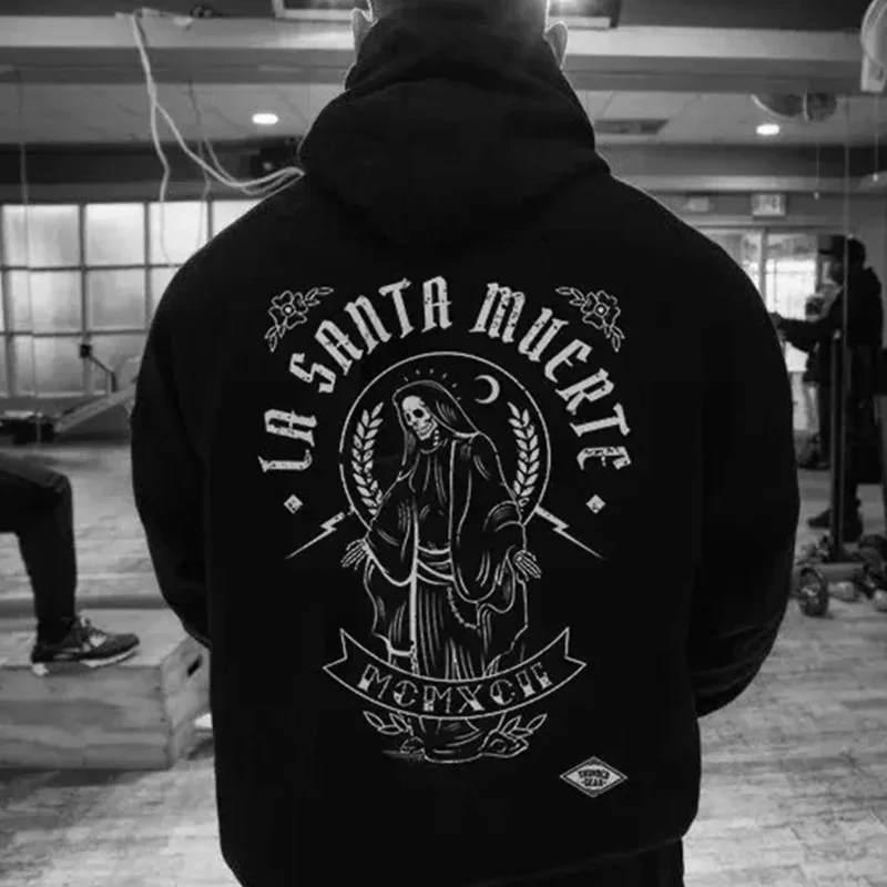 capucha de La Muerte de Santa para hombre y mujerropa deportiva con estampadoHalloweenJersey esencial otoño e invierno novedad