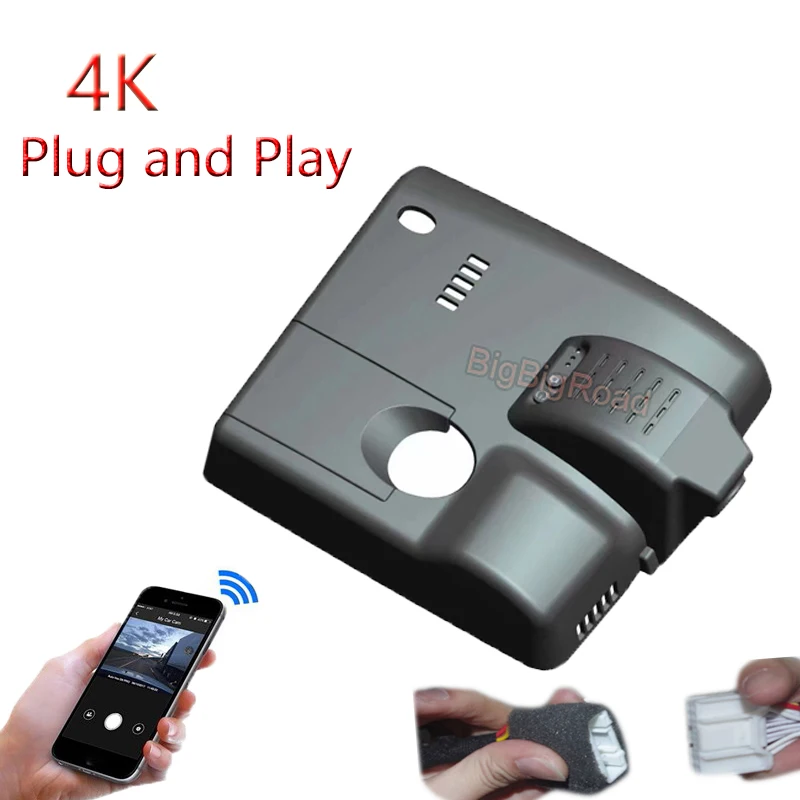 

4K Plug And Play Car Wifi DVR Video Recorder Dash Camera Black Box Night Vision For Cadillac CT4 CT5 2019 2020 2021 2022