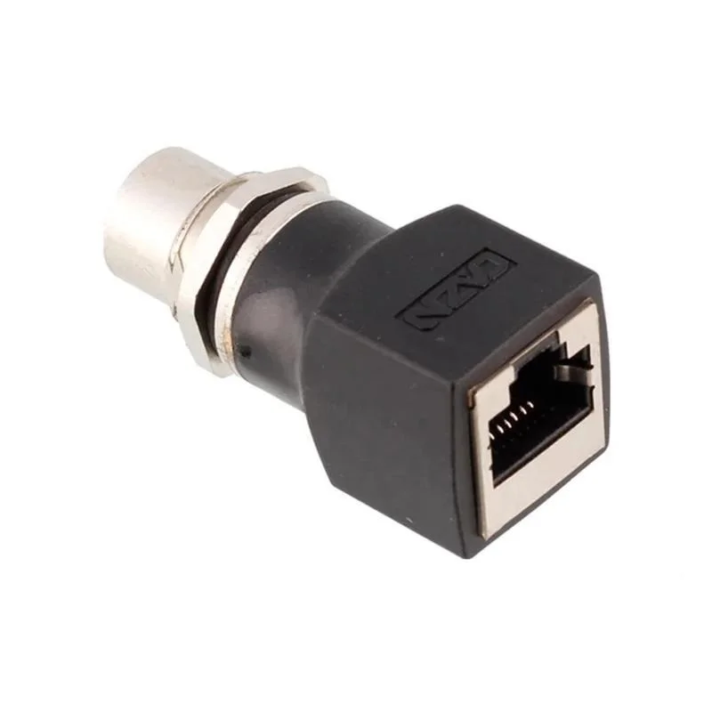 

Factory M12 to RJ45 8 Pin X Code Female Straight Angled Plug External Thread Data Type Connectors Network Adapter