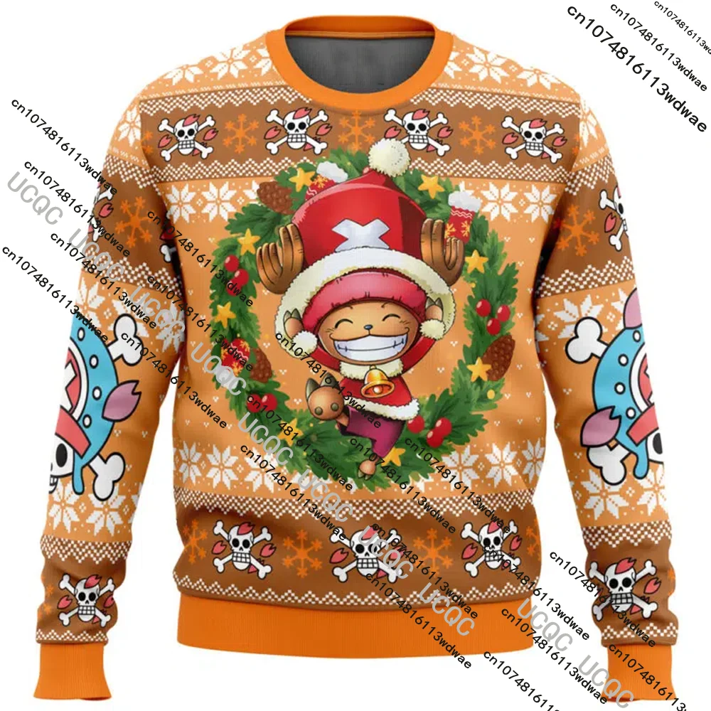 New Anime Autumn & Winter Tony Chopper Mens Ugly Christmas Pullover 3D One Piece Xmas Gift Cosplay Costume Fashion Sweatshirts