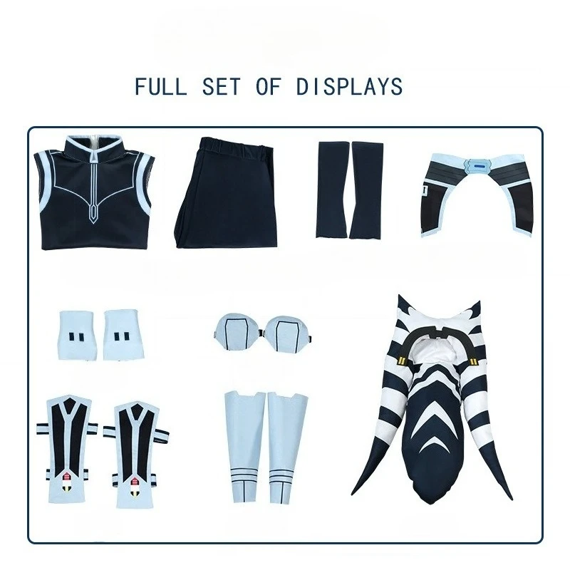 Ahsoka Tano Cosplay Costume Halloween Top and Pants with Hat Full Set Masquerade Carnival Party Outfits for Adult - view 6
