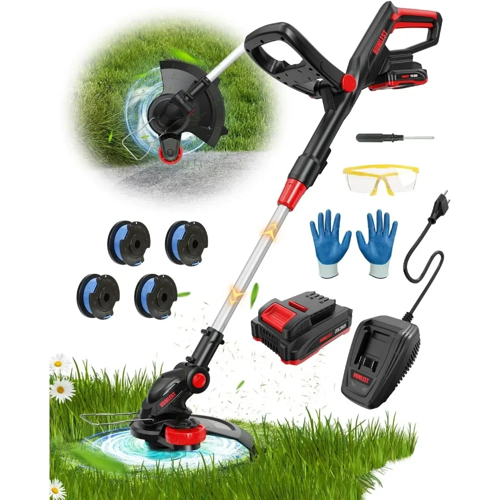 

Weed Wacker Battery Powered Weed Eater with Fast Charge,2in1Lawn Edger13"Cordless String Trimmer,400W Grass Trimmer with Auto