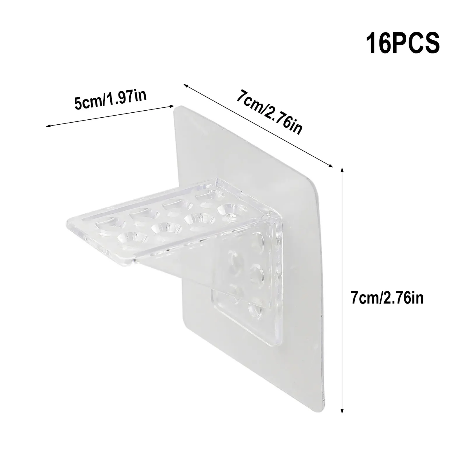 16pcs/set Adhesive Shelf Support Pegs Brackets Transparent Acrylic Wardrobe Glass Partition Support Wall Layer Board Holder