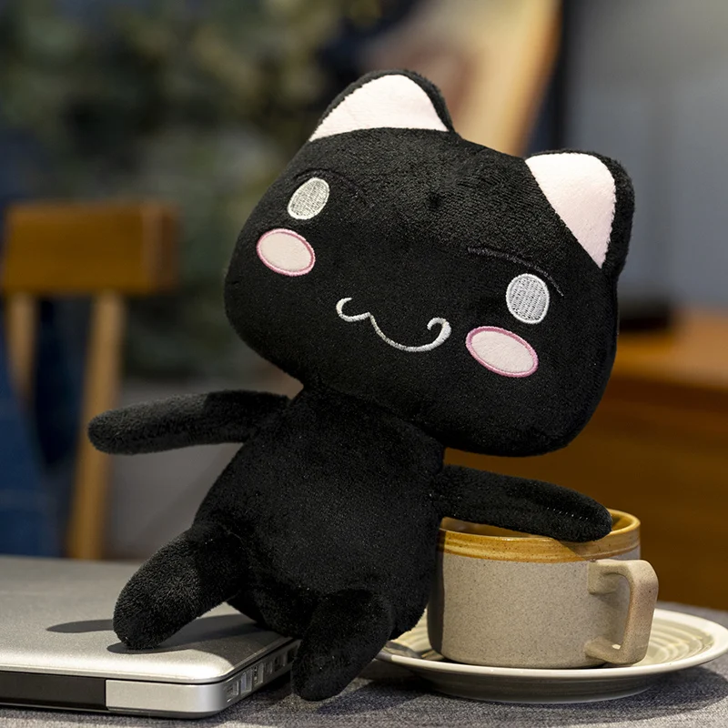 Cute Toro Inoue The Cat Plush Toy Black and White Cats Soft Anime Cartoon Animal Doll Kids Birthday Holiday Gift Collectible Toy