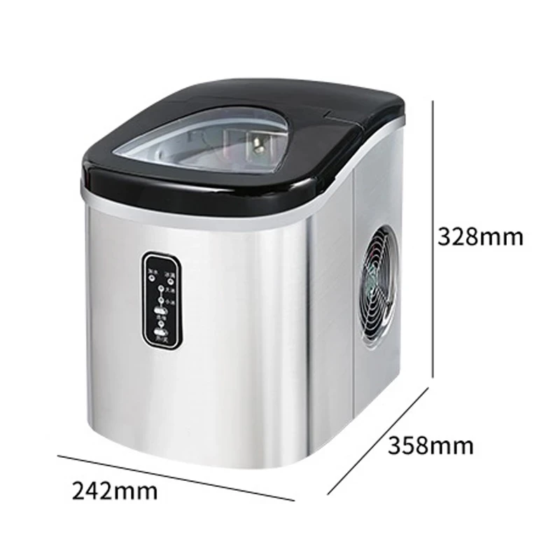 220 فولت الكهربائية الصغيرة آيس كيوب صانع آلة المنزل 15 كجم/24h الفولاذ المقاوم للصدأ المحمولة ماكينة صنع الثلج لمتجر قهوة تجارية