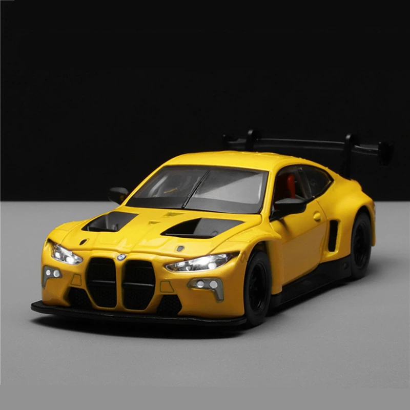 نموذج سيارة رياضية من السبائك ، 1:32 BMW M4 GT3 ، مسار معدني Diecast ، نموذج سيارة سباق ، محاكاة عالية ، ألعاب صوت وإضاءة ، هدية