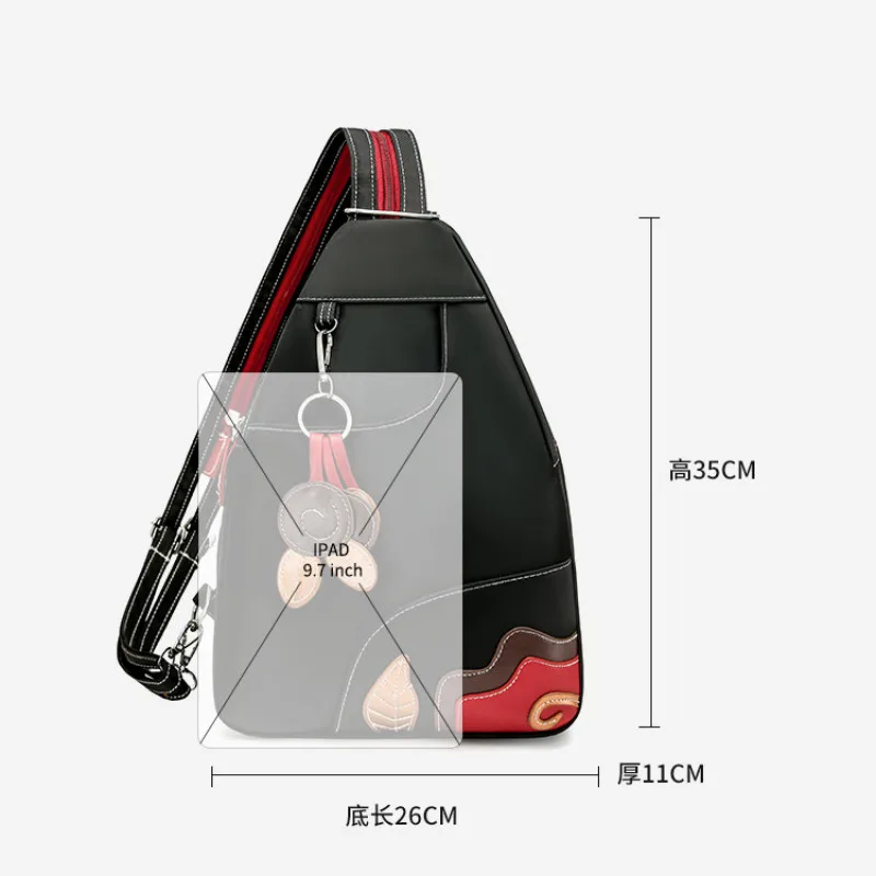Women Backpack Outdoor Casual Waterproof Solid Nylon Shoulder Bag Fashion Simple Versatile Crossbody Bag Student School Bags view 6
