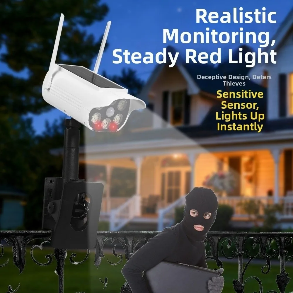 Bidirectional Clip Solar Motion Sensor Light 360° Adjustable 3 Modes Garden Wall Light Wireless Simulation Camera