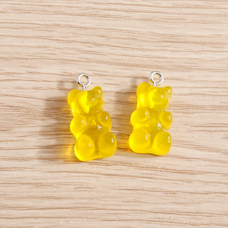 10 Stück 11 x 21 mm Cartoon-Süßigkeitsfarben, Gummibärchen-Anhänger für die Herstellung von Ohrringen, Halsketten, Armbändern, DIY-Handwerk, Schmuckzubehör – Detail 8