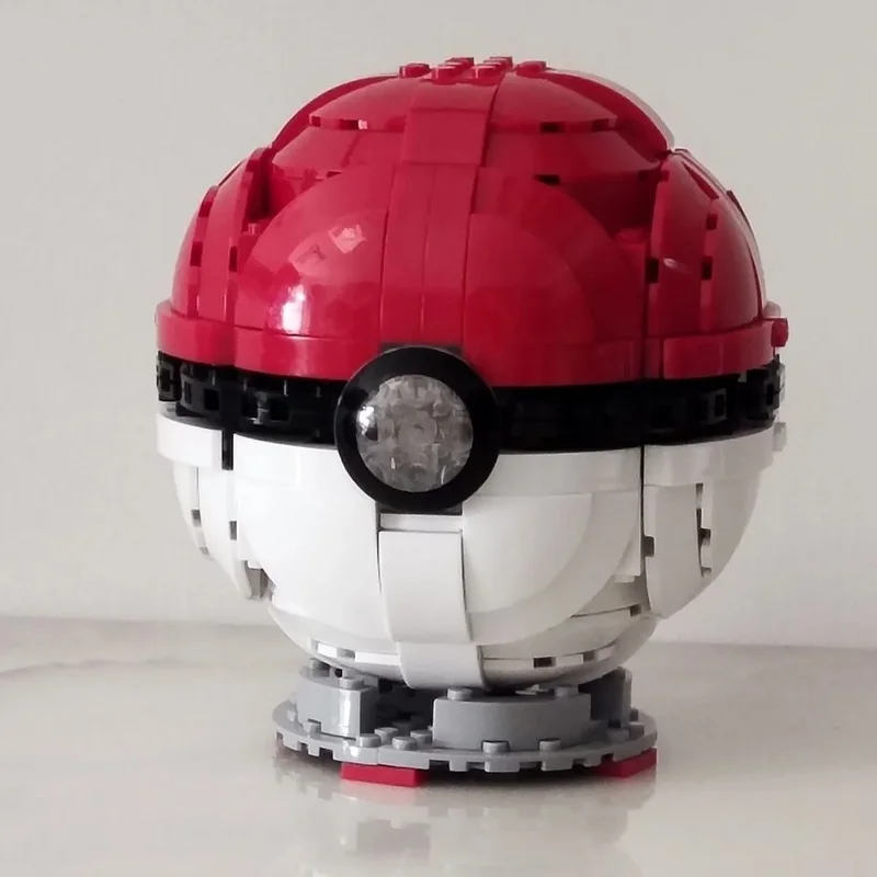 Mega Bloks Pokemon Poke Ball Assembly Model Kit Action Figures Can Emit Light Desktop Ornament Boys' Puzzle Toy Collectible Gift