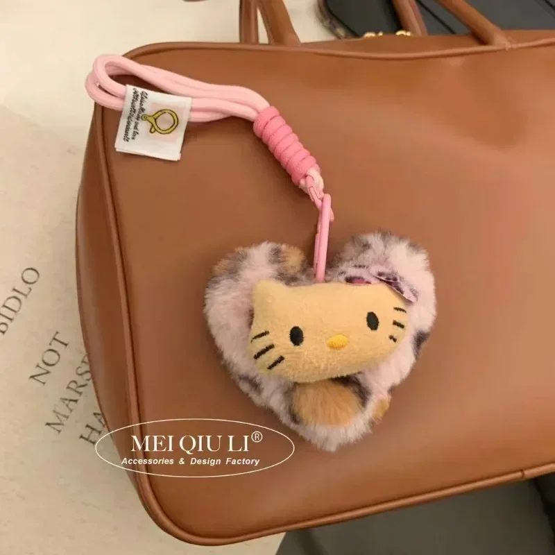 Sweet Hello Kitty Anime MINISO Print Bag Pendant Cute Cartoon Ins Kt Cat Keychain Accessories Lovely Doll Gifts for Girls