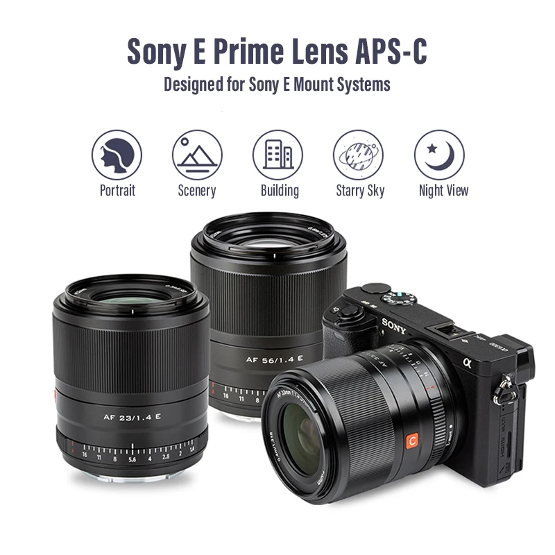 Viltrox 56mm F1.4 STM Lens Auto Focus Prime Large Aperture Portrait Lens APS-C for Sony E mount Camera Lens A7R A7IV A9II A6600