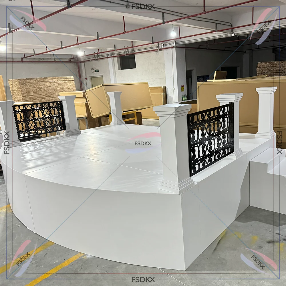 Party Wedding Event Supplies Pvc White Strong Stage With Stair Acrylic Wedding Stage for Wedding Backdrop Stage Decorations
