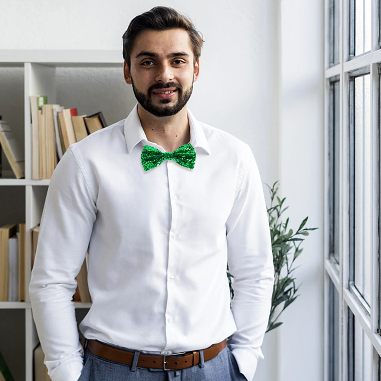 

Pre-Tied Adjustable Bow Tie for Men Sparkling Glitter Bowtie Tuxedo Party Wedding Banquet Decorative Bow Tie Bowtie for Men