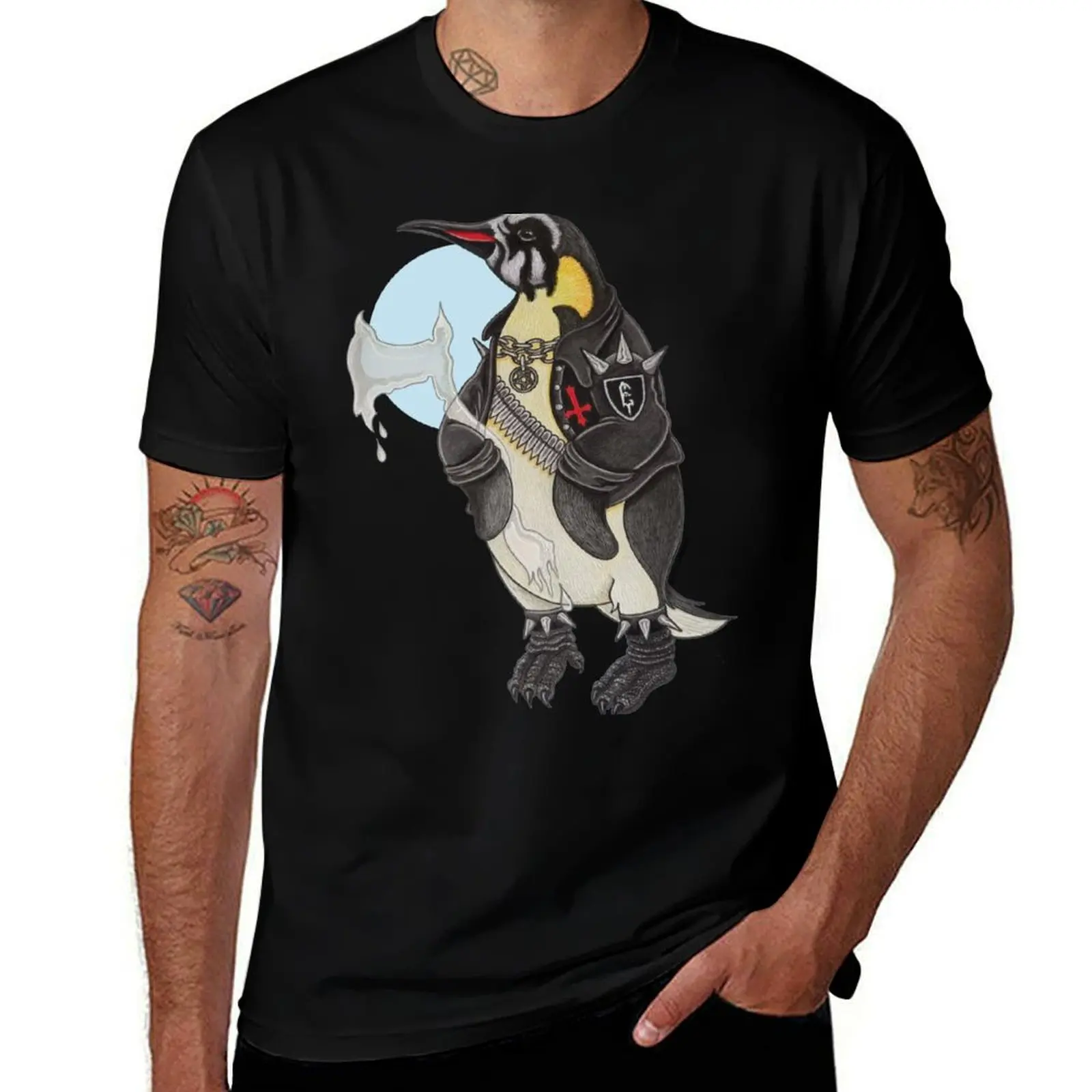 

Black Metal Emperor Penguin T-Shirt anime shirt vintage anime shirt tops croswit shirt man mens t graphic