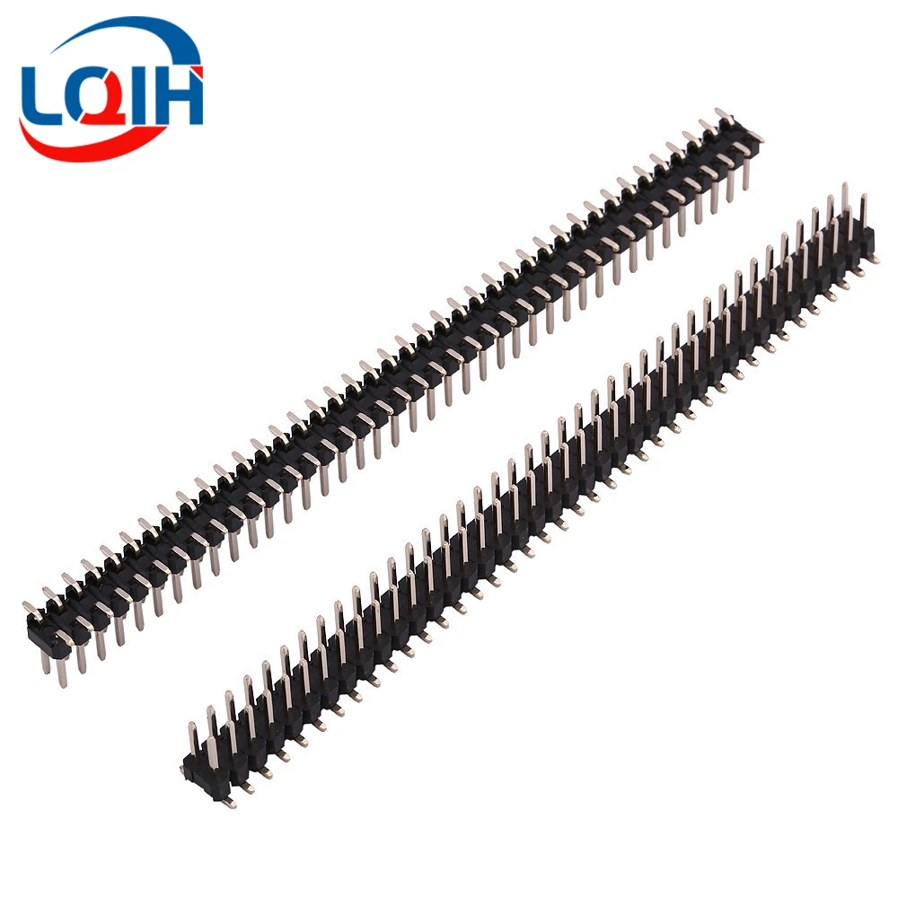 10CS Pitch 2.54Mm 1X40 2X40 Pin Enkele Dubbele Rij Rechte Hoek Rechte Smt Smd Ronde male Header Connector