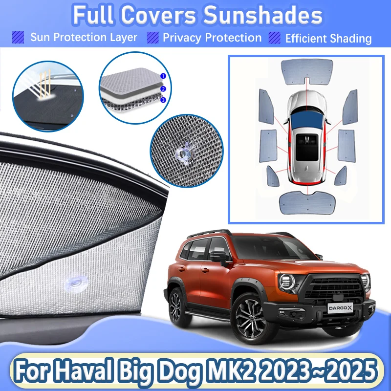 

Car Full Sunshade For Haval Big Dog MK2 2023 2024 2025 Haval H7 H-Dog Dargo X Visor Protection Windshield Cover Auto Accessories