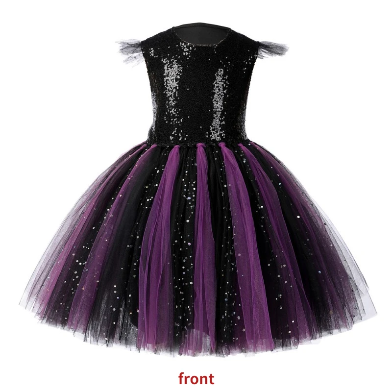 New Girls Halloween Witch Tutu Dress Handmade Carnival Costume for Children Party Prom Dresses Kids Photo Clothes Fancy Dress