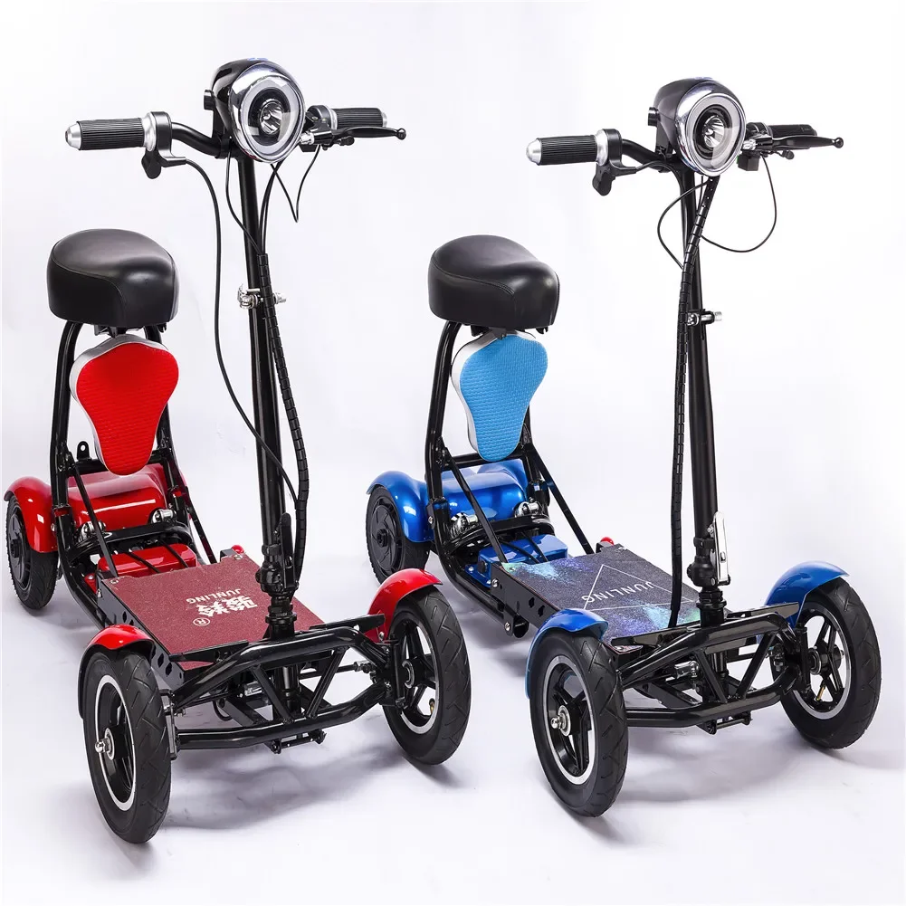 Trottinette électrique pliable en titane, améliore le régime, transformateur de voyage parfait, scooter de mobilité à 4 roues au lithium, pratique