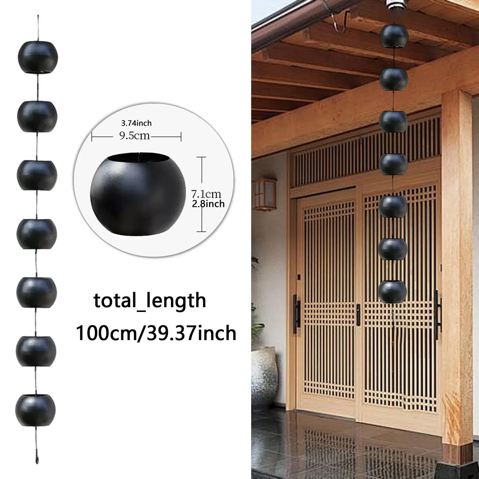 

Rain Chain Hanging Replacement Downspout Water Chain for Outdoor Garden Yard