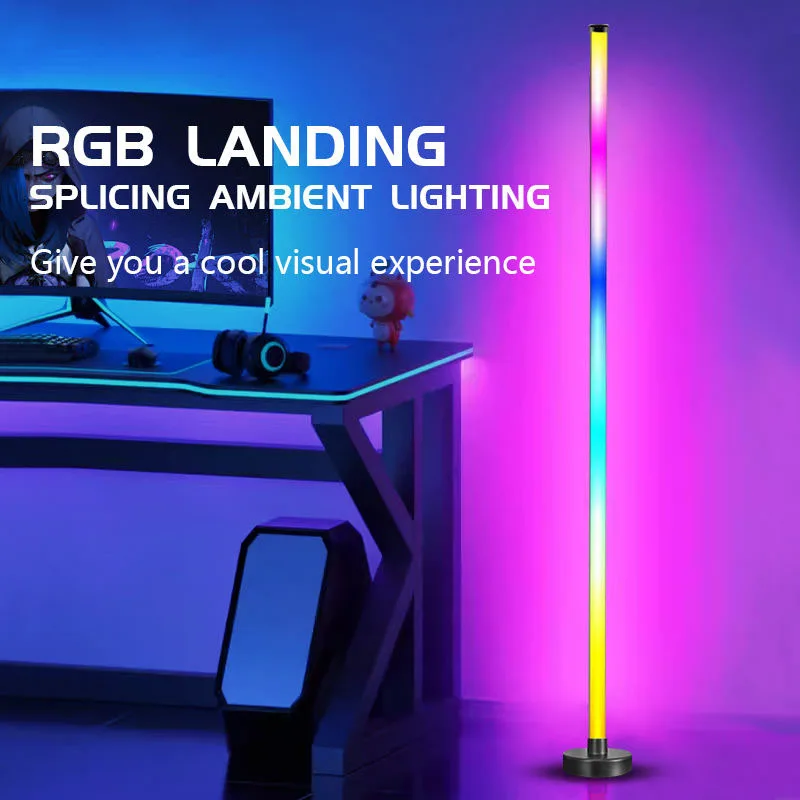 1/2 Pack RGB Floor Lamp Basic USB LED Corner Lamp APP & Romote Control Smart Modern Lamp with Music Sync 16 Million DIY Colors
